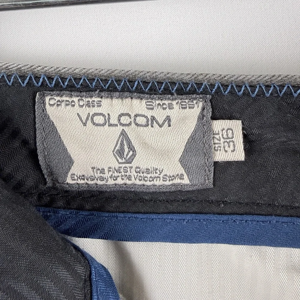 Volcom Shorts Mens Gray Corpo Class Chino Flat Front Skate Cotton Poly Sz‎ 36